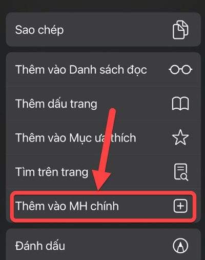 Chọn thêm vào(MH) màn hình chính